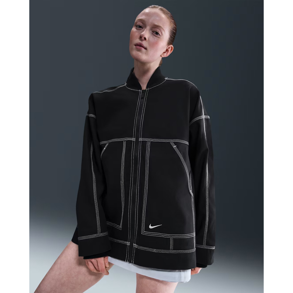 Nike Sportswear Oversized Graphic Cargo Jacket Black IB2037-010 Women's Medium